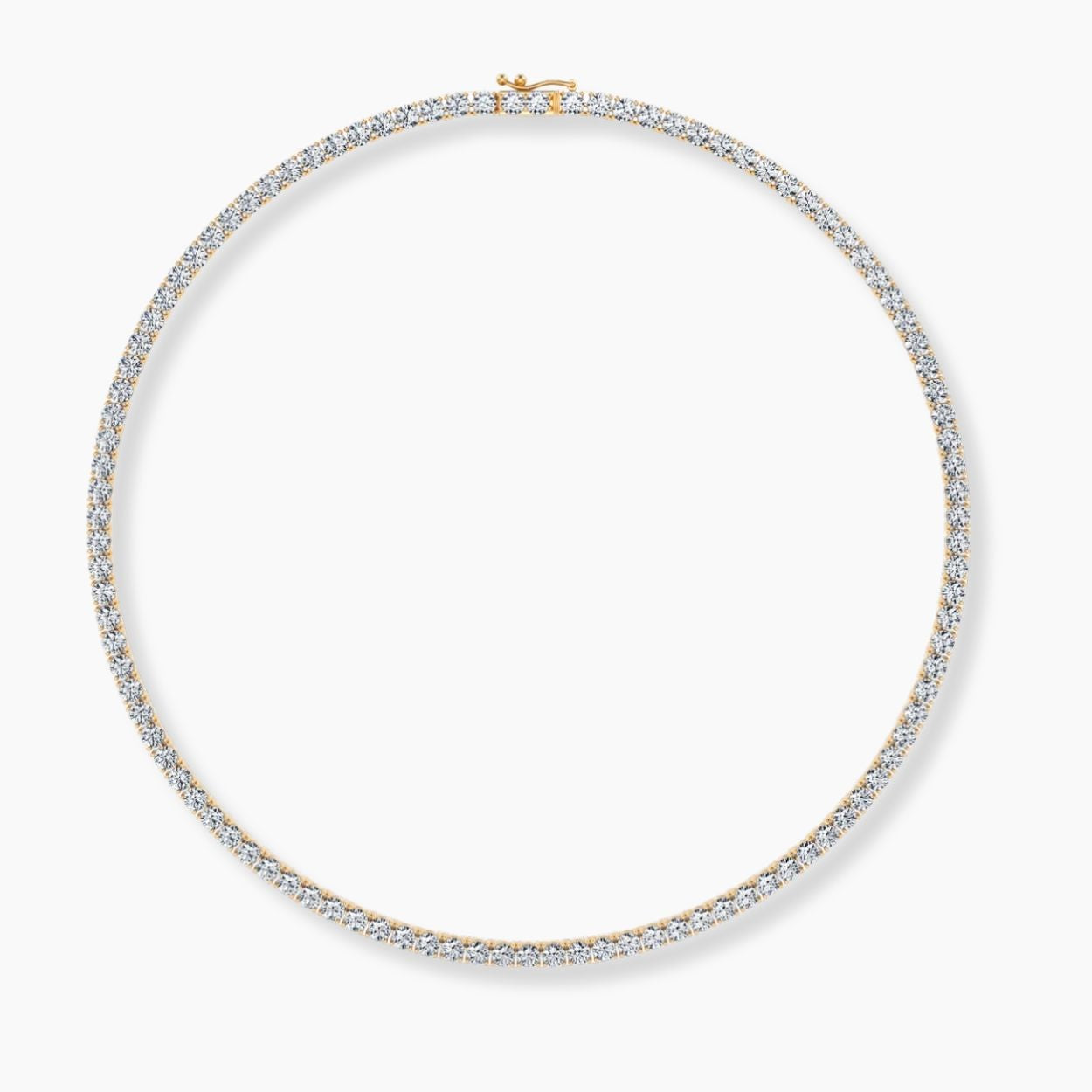 Tennis Classic Lab Grown Diamond Necklace 18K Gold | 16.5 in ∼ 42.5 cm | From 7 to 25 carat