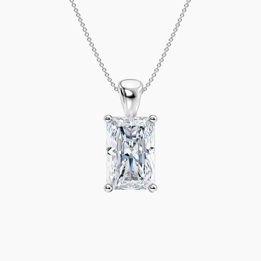 Radiant Pendant Lab Diamond Necklace 18K Gold