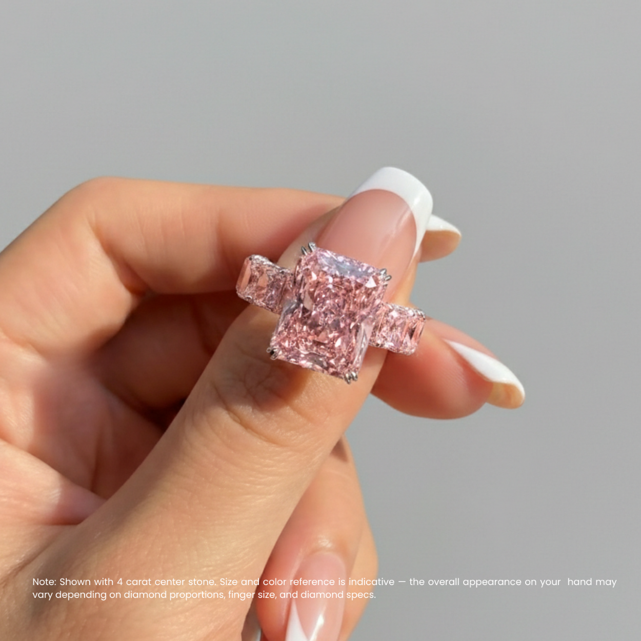 Jana Eternity Fancy Pink Radint Lab Diamond Ring in White Gold 18K