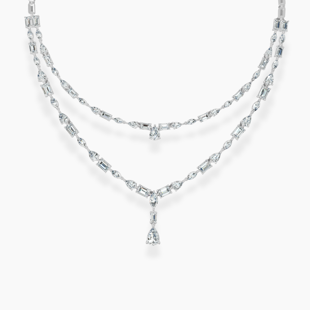 Nirvana Double Layer Lab Diamond (23 ct.) Necklace (17 in.) 18K White Gold