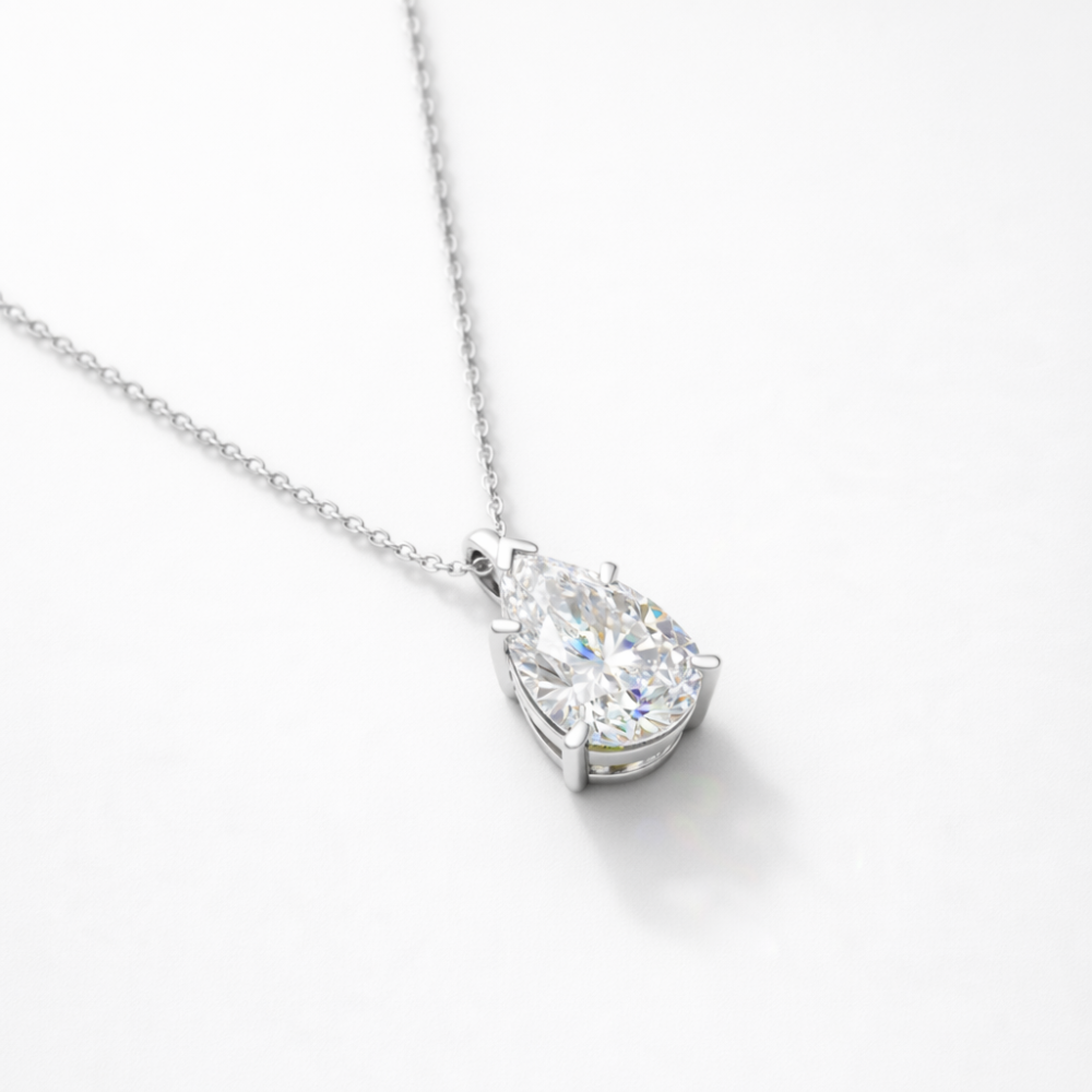 Pear Pendant Lab Diamond Necklace 18K Gold