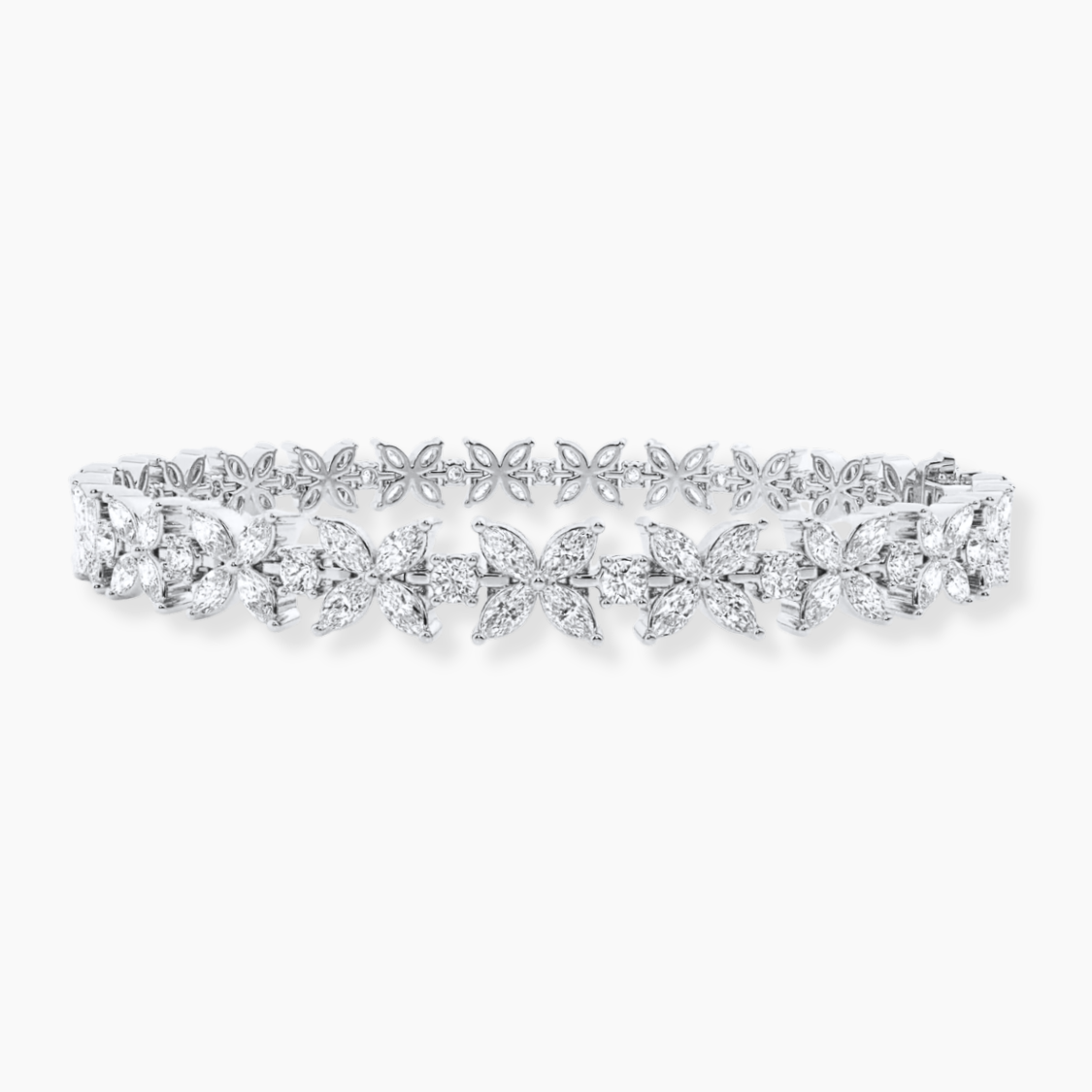 Bloomline Multi Shape Marquise and Round Lab Diamond Bracelet (10 ct. tw.) 18K White Gold