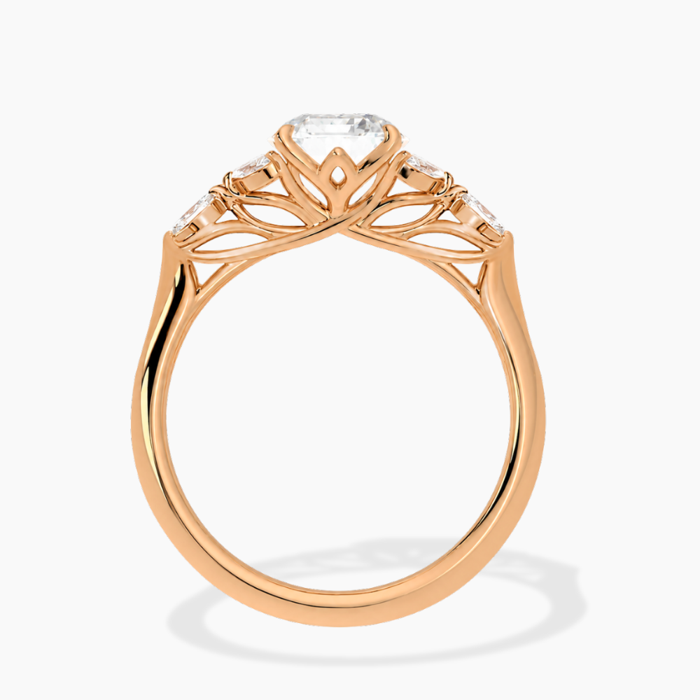 Lima Accents (Marquise Sides) Marquise Lab Grown Diamond Engagement Ring in 18K Gold