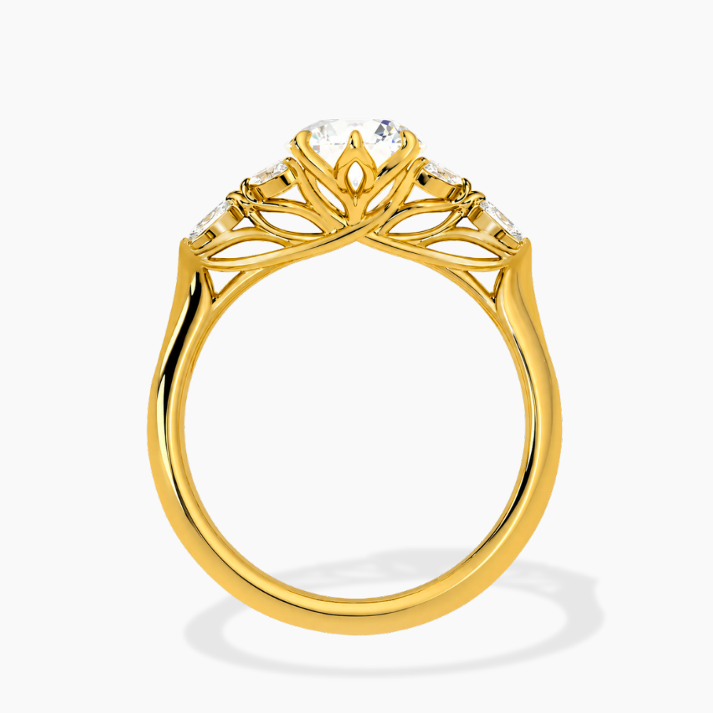 Lima Accents (Marquise Sides) Marquise Lab Grown Diamond Engagement Ring in 18K Gold