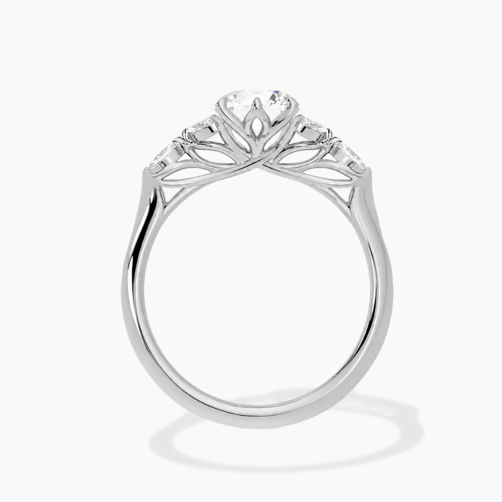 Lima Accents (Marquise Sides) Pear Lab Grown Diamond Engagement Ring in 18K Gold