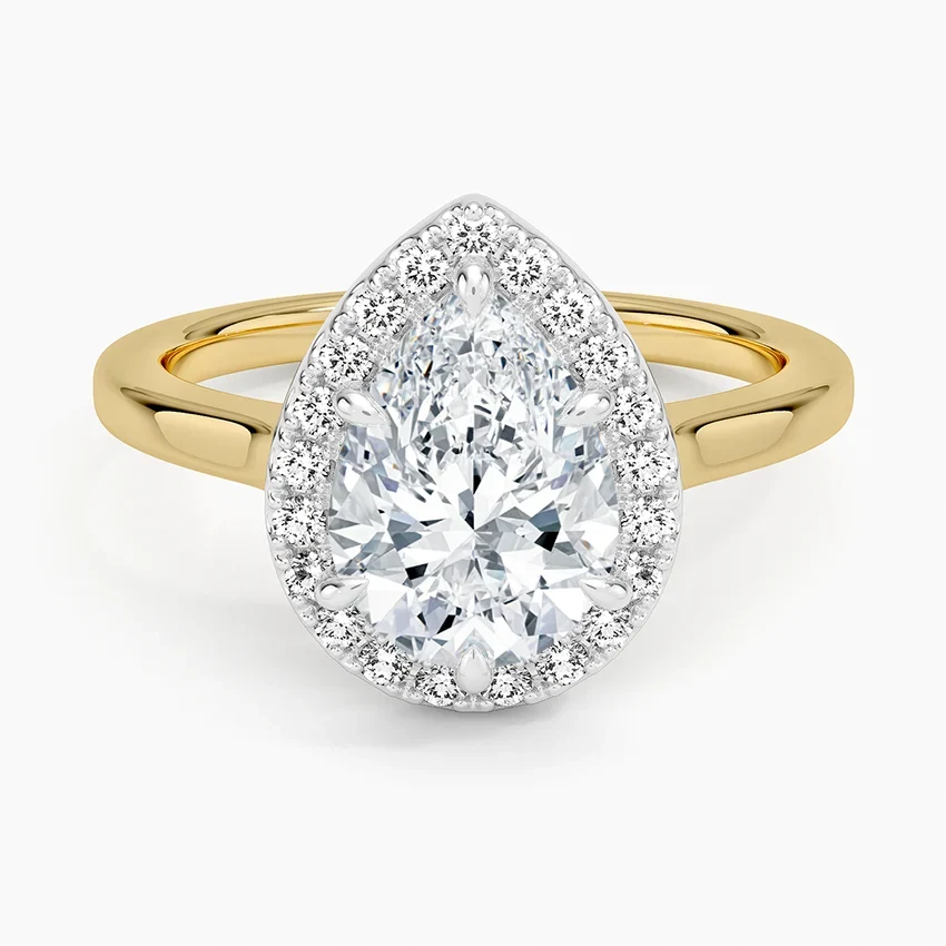 Moana Vintage Accents Lab Diamond Ring in 18K Gold - Pear