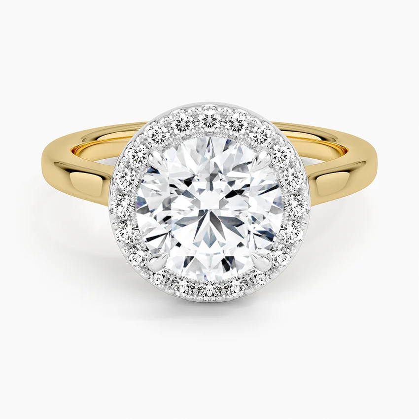 Moana Vintage Accents Lab Diamond Ring in 18K Gold - Round