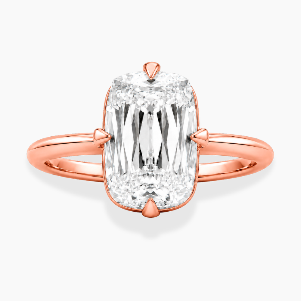 Margot Solitaire Antique Cushion Lab Grown Diamond Engagement Ring in 18K Gold