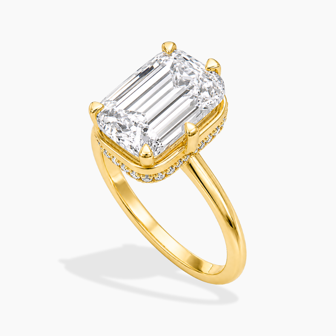 Margot Solitaire Antique Cushion Lab Grown Diamond Engagement Ring in 18K Gold