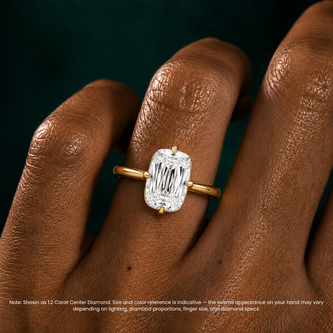 Margot Solitaire Antique Cushion Lab Grown Diamond Engagement Ring in 18K Gold