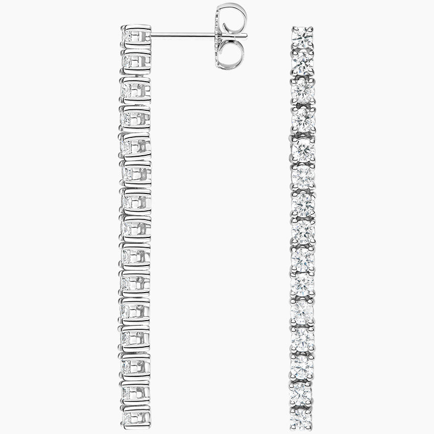 Tennis Earring (4 cm) Lab Diamond Drop Earrings (0.75 ct * 2 ) 18K Gold
