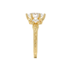 Trilogy (Round Side Stones) Vintage Lab Diamond Engagement Ring in 18K Gold - Oval
