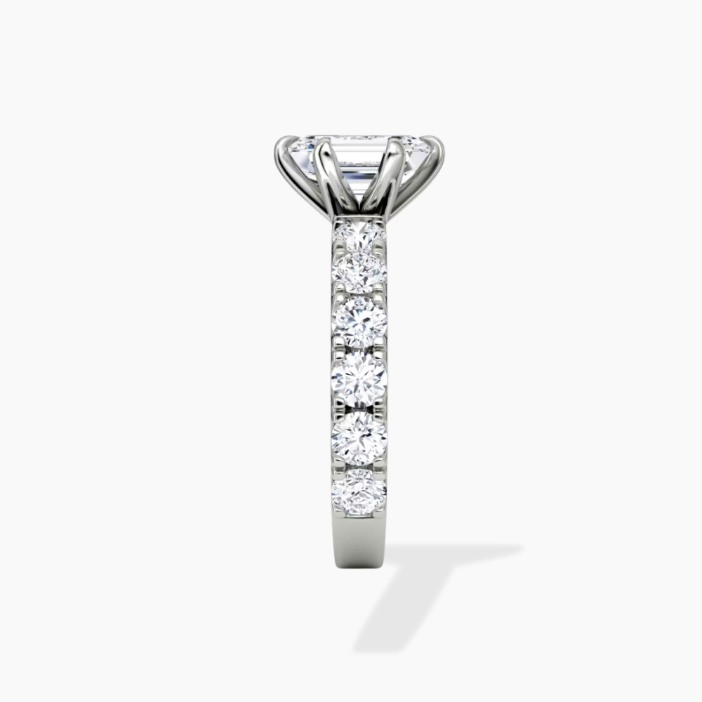 Venera Pave Emerald Lab Grown Diamond Engagement Ring (0.5 ct Band) in 18K Gold
