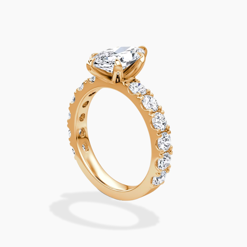 Venera Pave Marquise Lab Grown Diamond Engagement Ring (0.5 ct Band) in 18K Gold