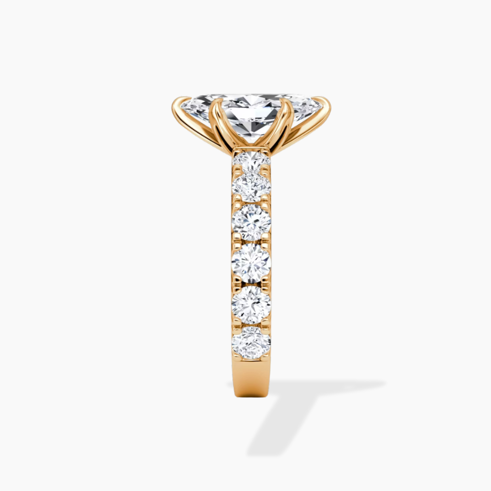 Venera Pave Marquise Lab Grown Diamond Engagement Ring (0.5 ct Band) in 18K Gold