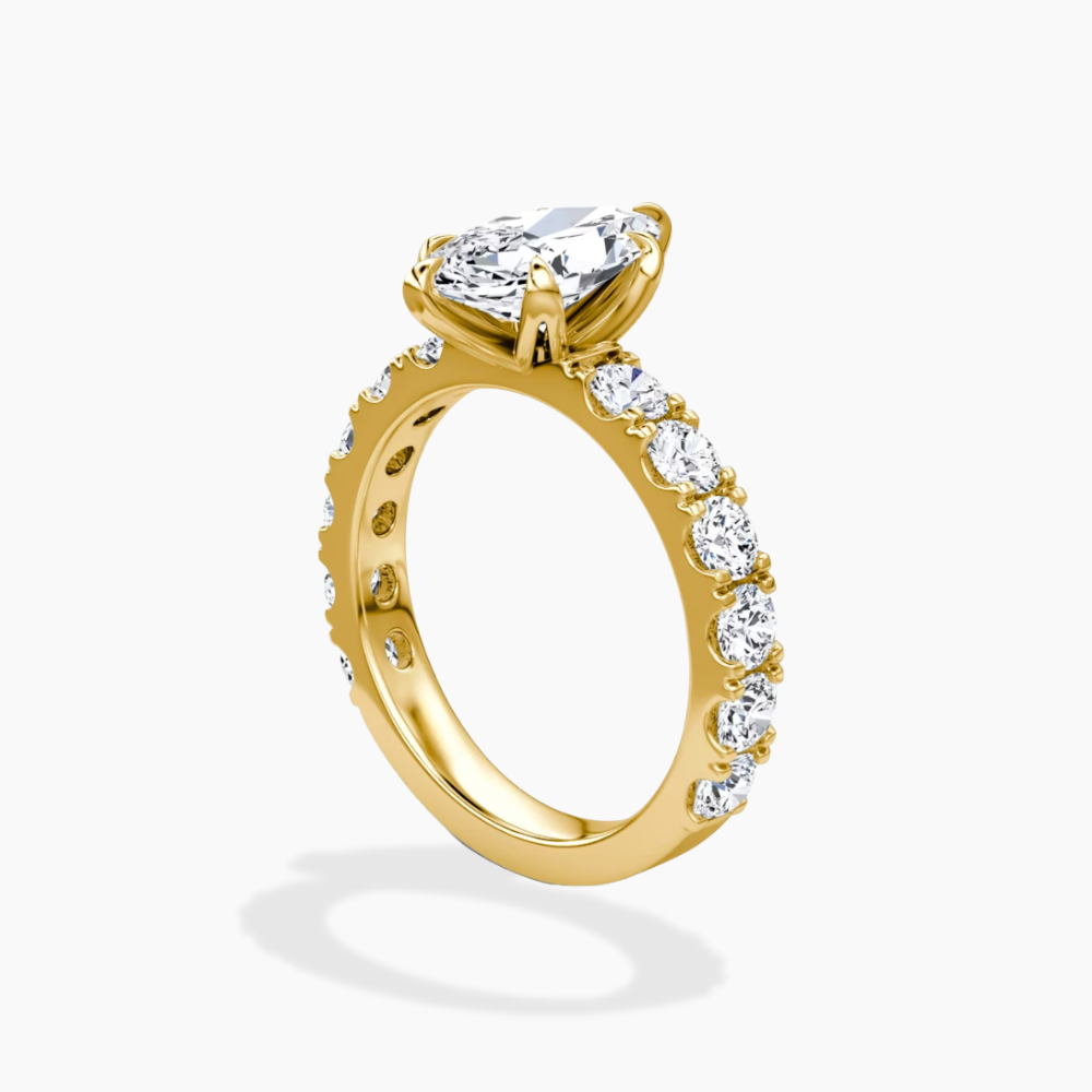 Venera Pave Marquise Lab Grown Diamond Engagement Ring (0.5 ct Band) in 18K Gold