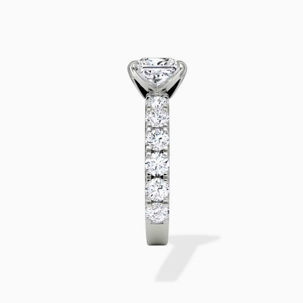 Venera Pave Princess Lab Grown Diamond Engagement Ring (0.5 ct Band) in 18K Gold