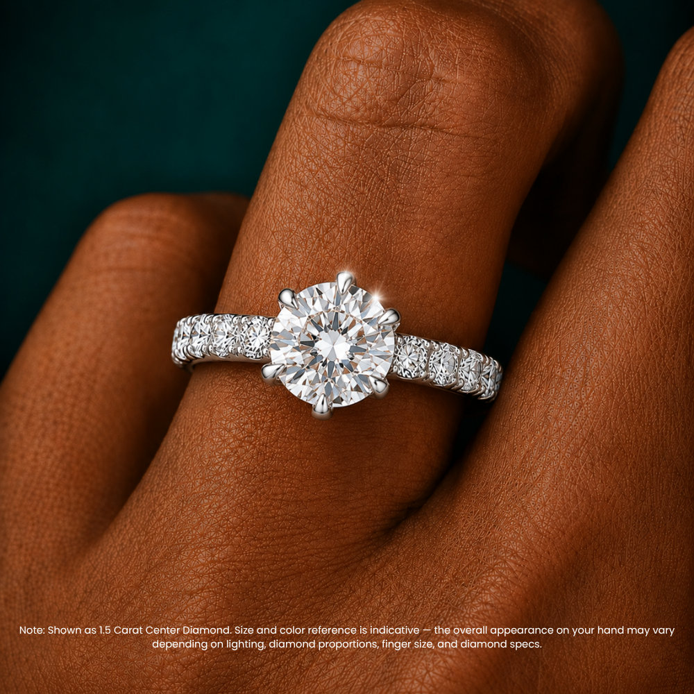 Venera Pave Round Lab Grown Diamond Engagement Ring (0.5 ct Band) in 18K Gold