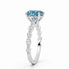 Ocean Eyes Accents Fancy Blue Lab Grown Diamond Engagement Ring in 18K Gold - Oval