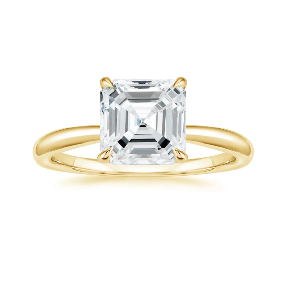 Antoinette Lab Diamond Ring Set in 18K Gold - Asscher