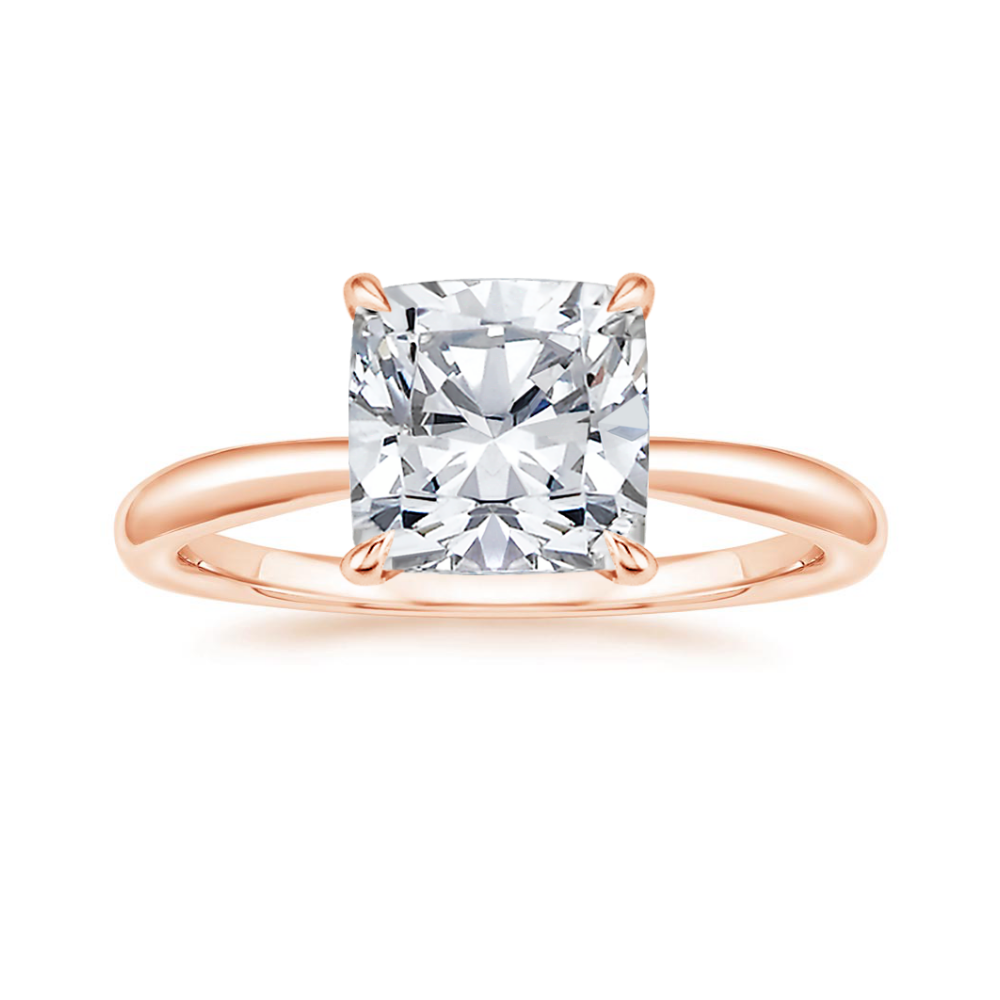 Antoinette Lab Diamond Ring Set in 18K Gold - Cushion