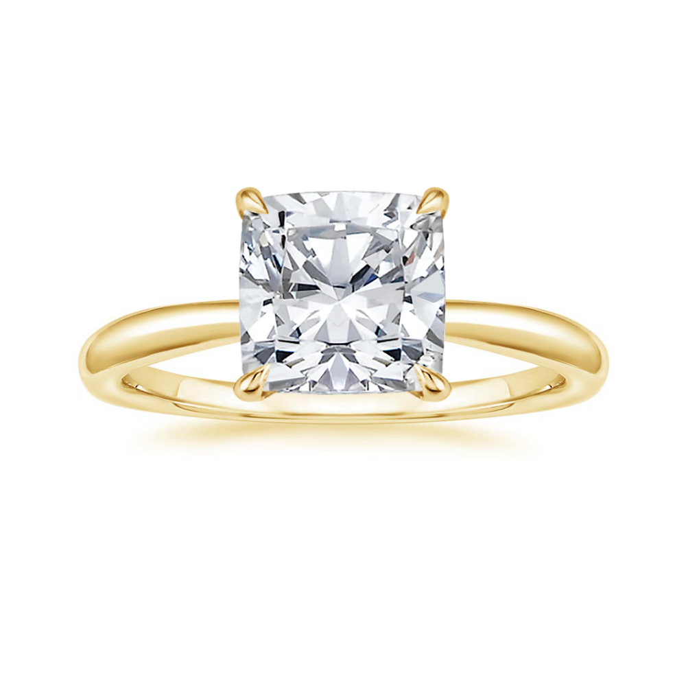 Antoinette Lab Diamond Ring Set in 18K Gold - Cushion