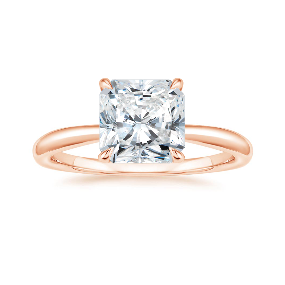 Antoinette Lab Diamond Ring Set in 18K Gold - Radiant