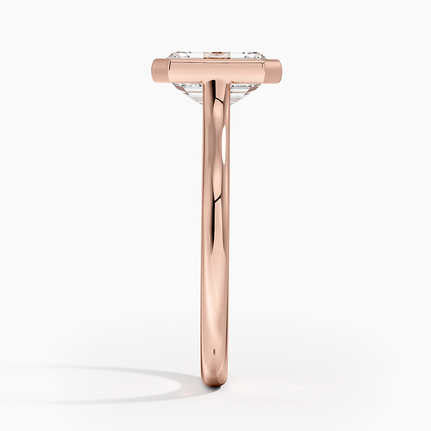 Bezel Lab Grown Diamond Engagement Ring 18K Gold - Emerald