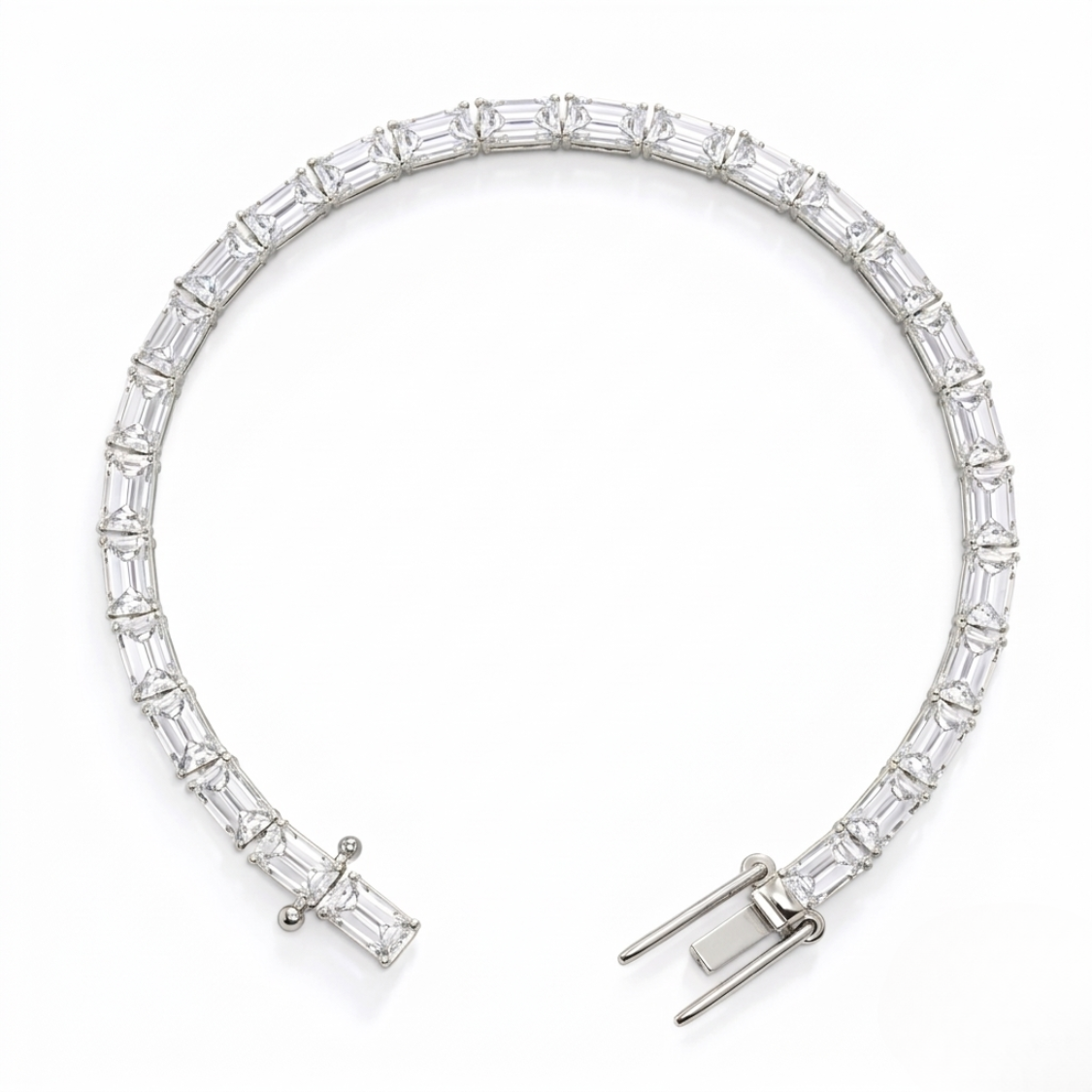 Emerald East-West Tennis Lab Diamond Bracelet (3 ct. tw.) 18K Gold