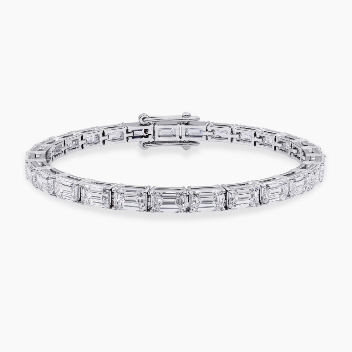 Emerald East-West Tennis Lab Diamond Bracelet (10 ct. tw.) 18K Gold