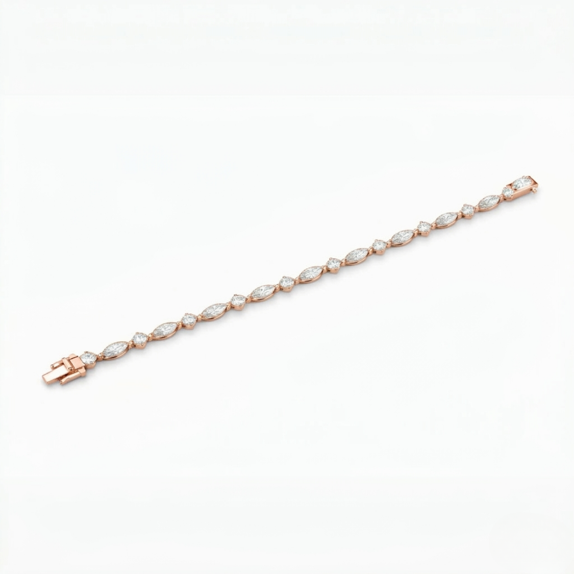 Marquise and Round Tennis Lab Diamond Bracelet (3 ct. tw.) 18K Gold
