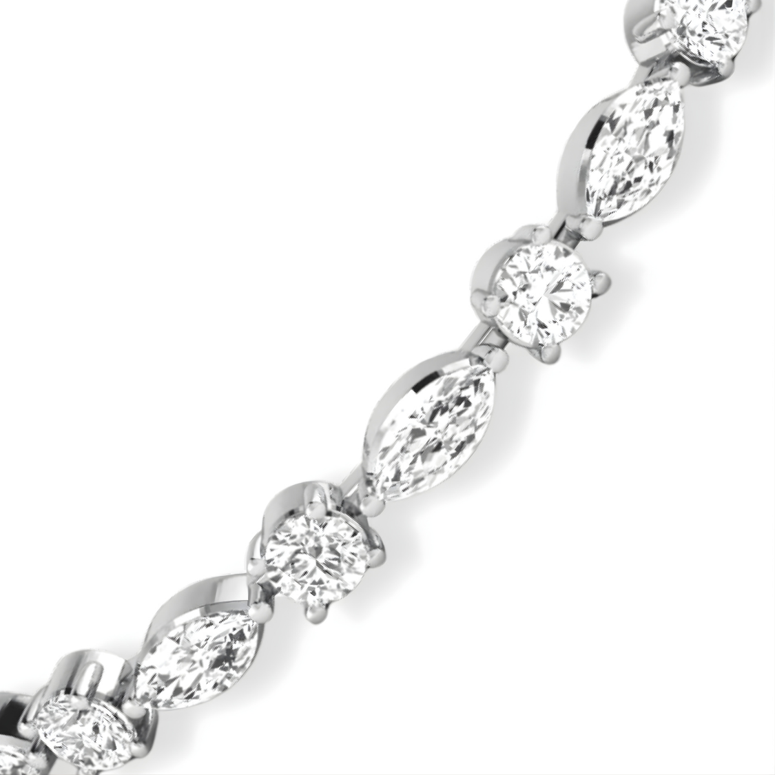 Marquise and Round Tennis Lab Diamond Bracelet (3 ct. tw.) 18K Gold