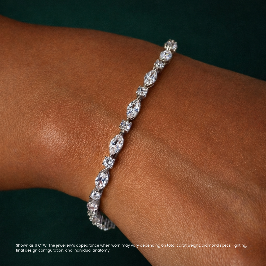 Marquise and Round Tennis Lab Diamond Bracelet (3 ct. tw.) 18K Gold