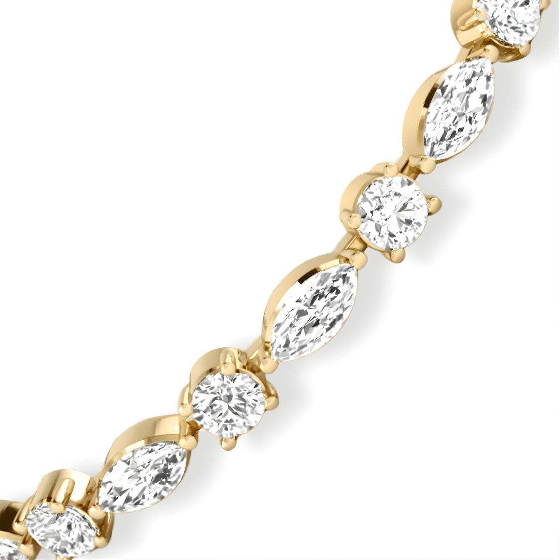 Marquise and Round Tennis Lab Diamond Bracelet (3 ct. tw.) 18K Gold