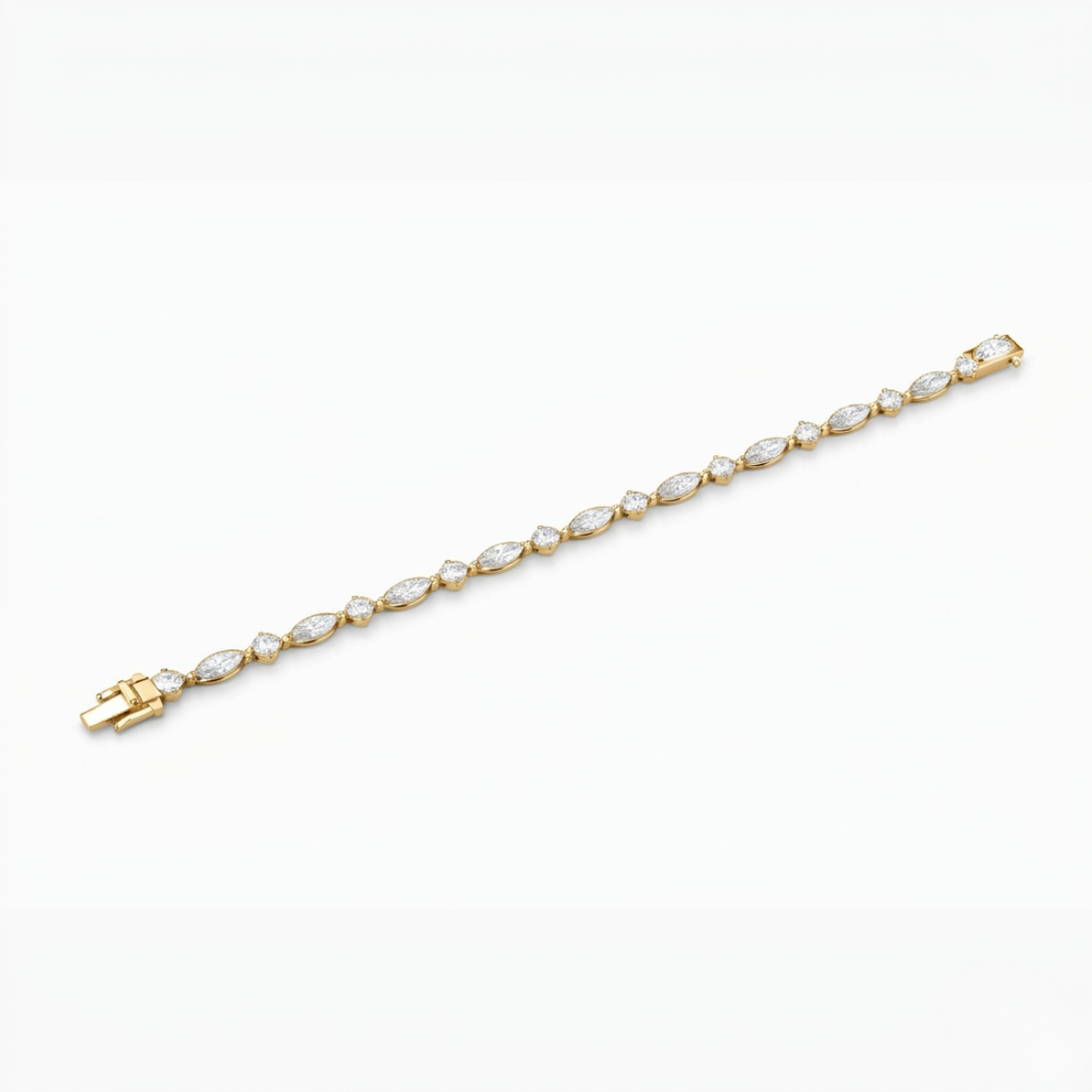 Marquise and Round Tennis Lab Diamond Bracelet (3 ct. tw.) 18K Gold