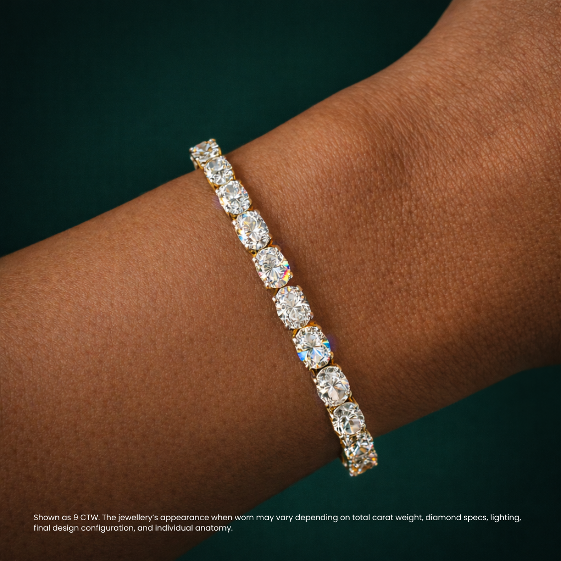 Oval East-West Tennis Lab Diamond Bracelet (8 ct. tw.) 18K Gold