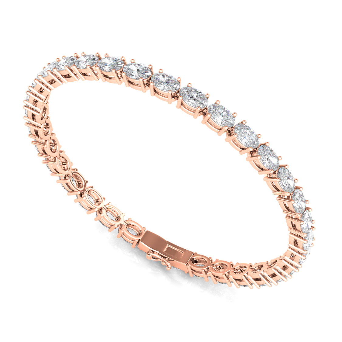 Oval East-West Tennis Lab Diamond Bracelet (4 ct. tw.) 18K Gold