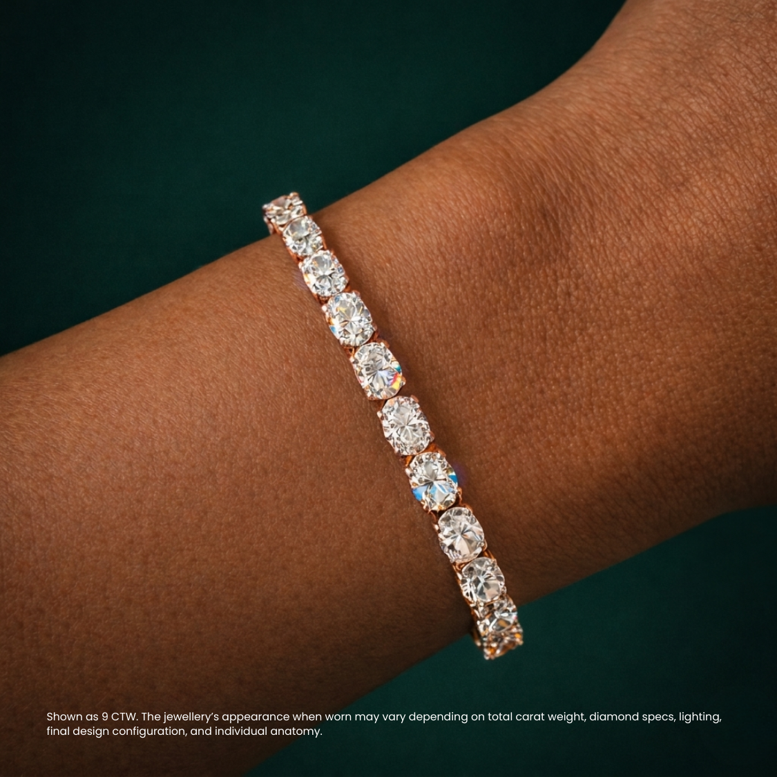 Oval East-West Tennis Lab Diamond Bracelet (4 ct. tw.) 18K Gold