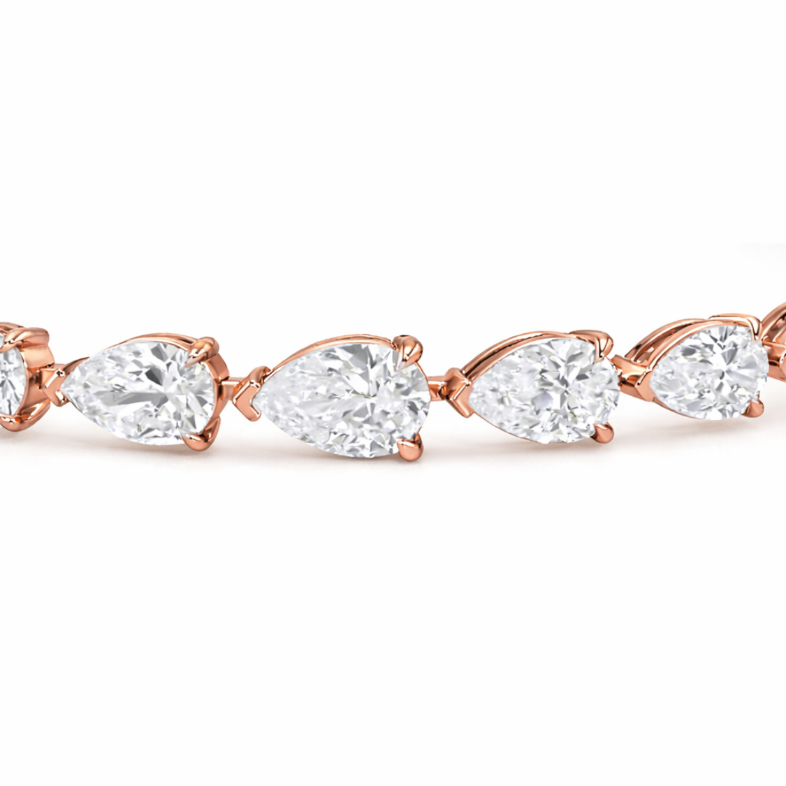 Pear East-West Tennis Lab Diamond Bracelet (7 ct. tw.) 18K Gold