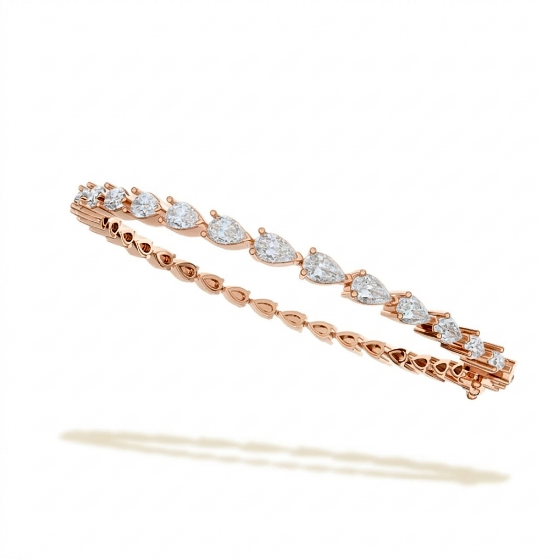 Pear East-West Tennis Lab Diamond Bracelet (3 ct. tw.) 18K Gold