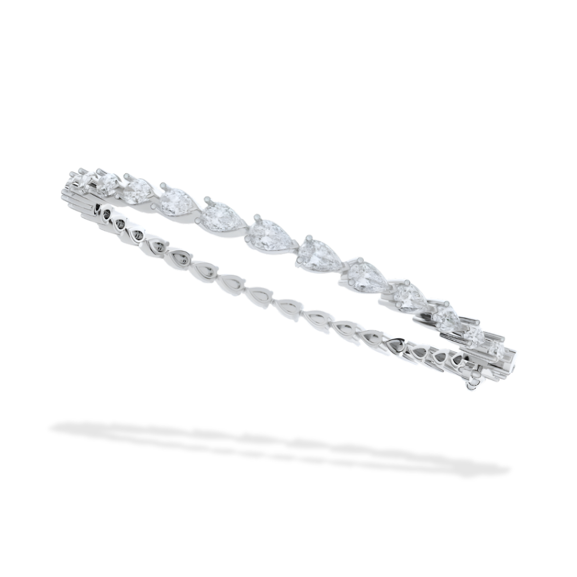 Pear East-West Tennis Lab Diamond Bracelet (8 ct. tw.) 18K Gold