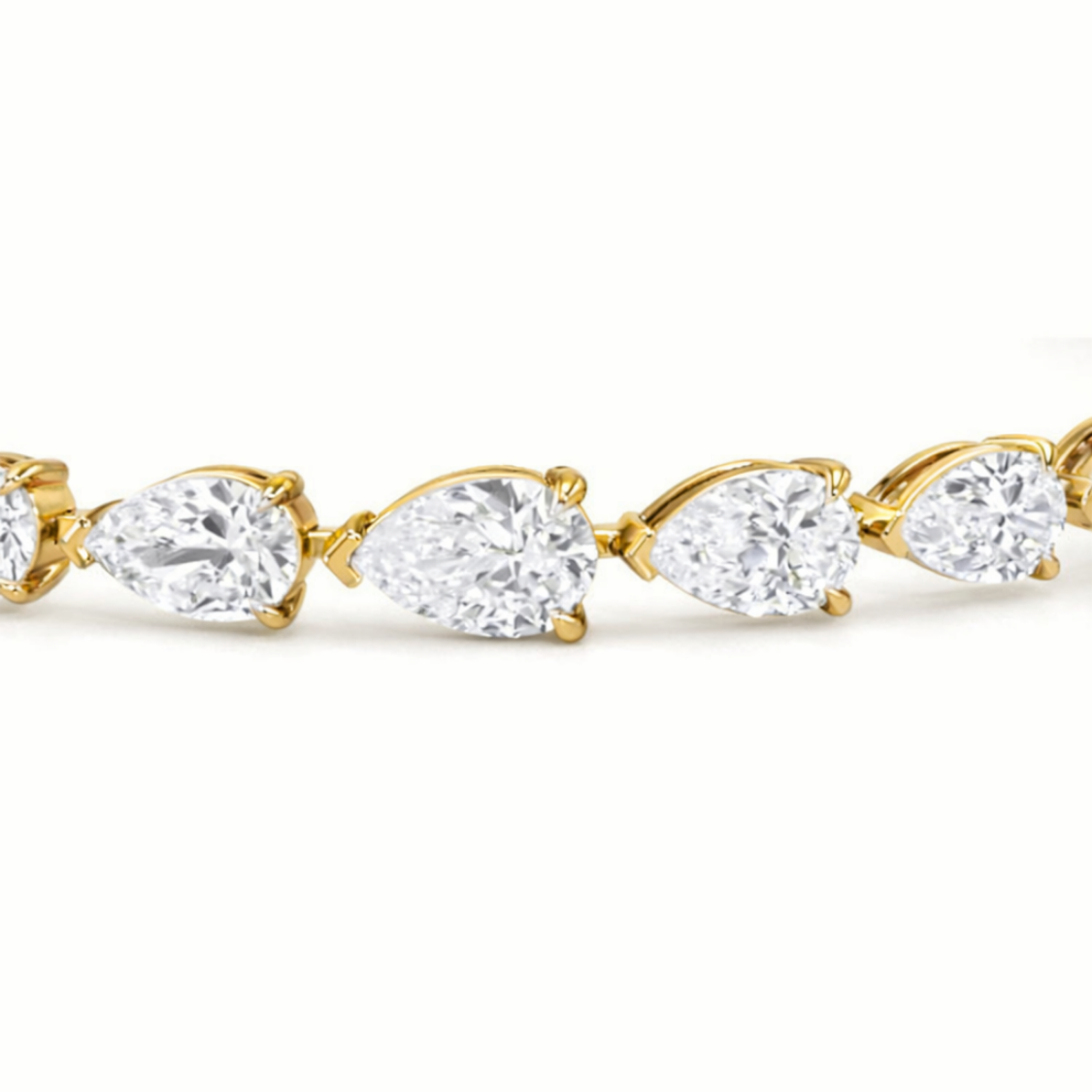 Pear East-West Tennis Lab Diamond Bracelet (5 ct. tw.) 18K Gold