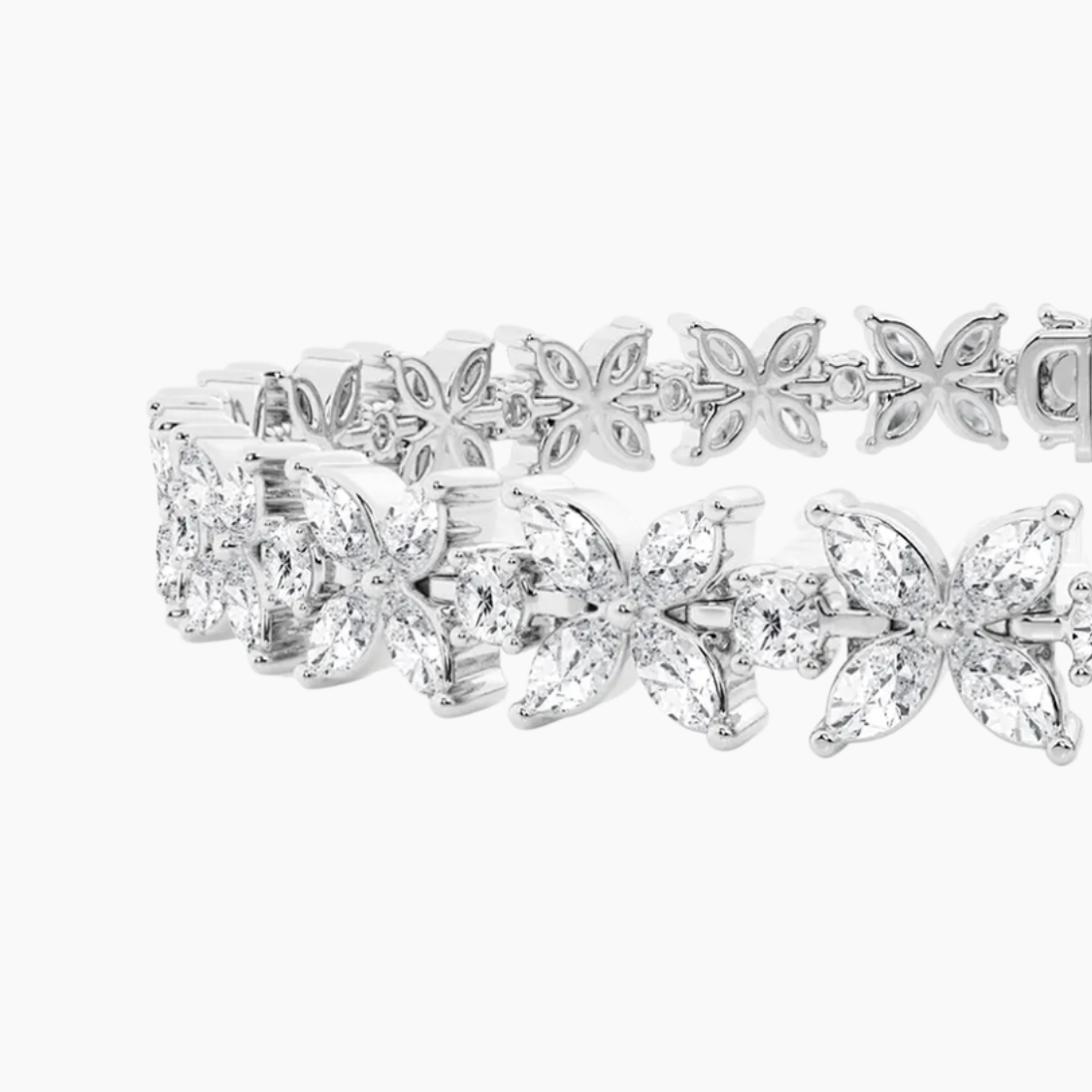Bloomline Multi Shape Marquise and Round Lab Diamond Bracelet (10 ct. tw.) 18K White Gold