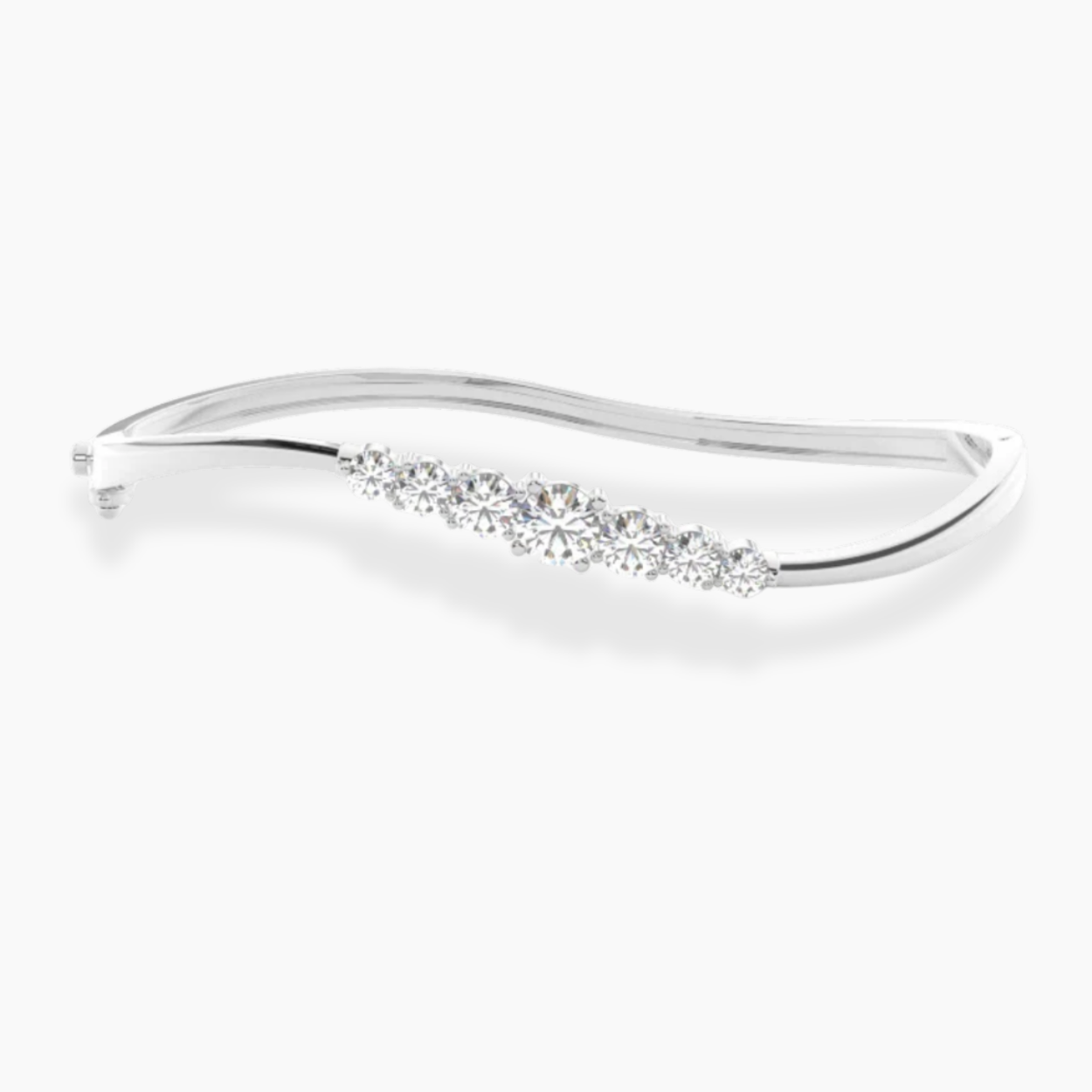Arcelle Round Lab Diamond ( 2 ct. tw) Bangle Bracelet 18K Gold