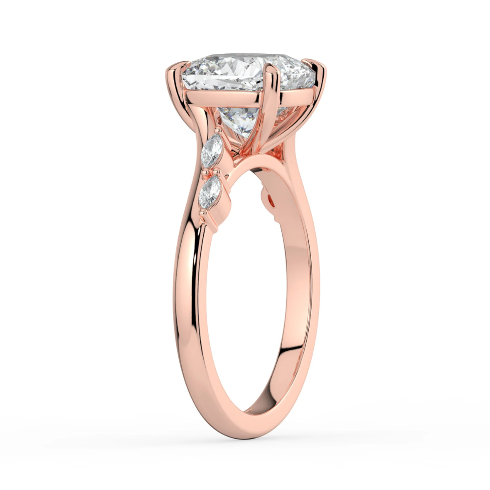 Lily Accents Lab Diamond Engagement Ring in 18K Gold - Cushion