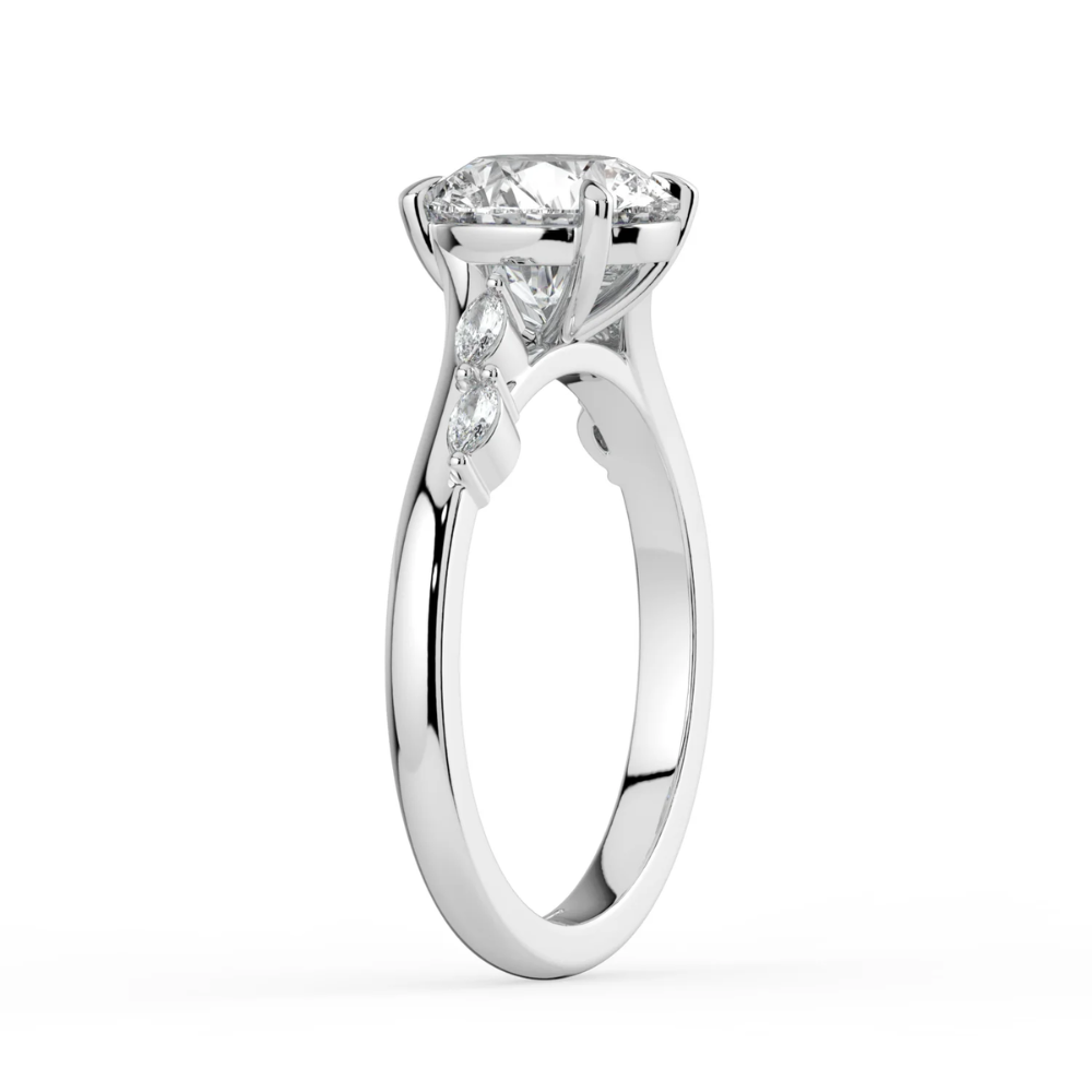 Lily Accents Lab Diamond Engagement Ring in 18K Gold - Round