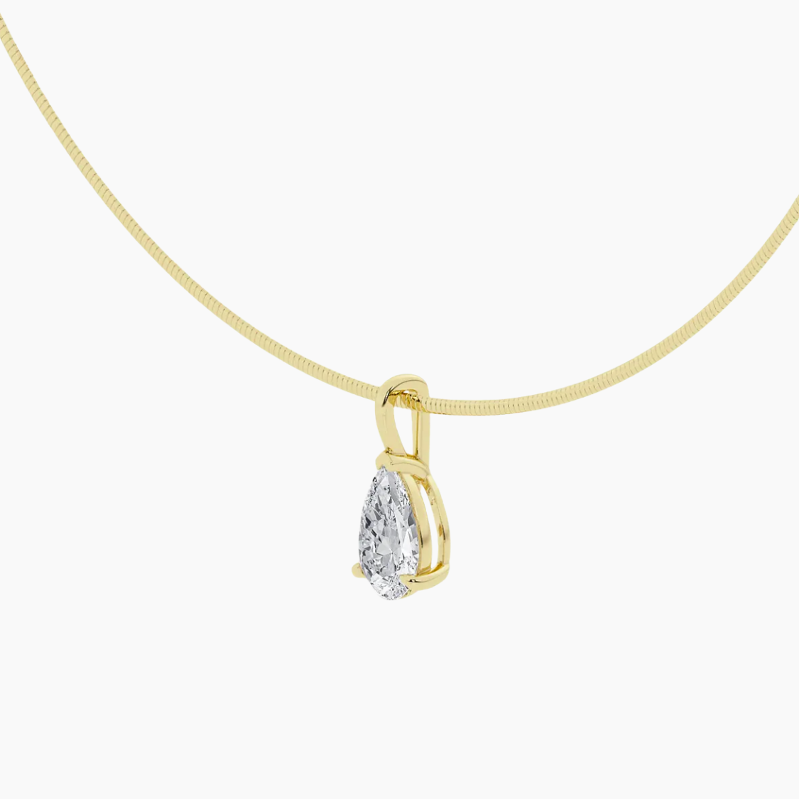 Pear Omega Pendant Lab Diamond Chocker Necklace (15 in.) 18K Gold