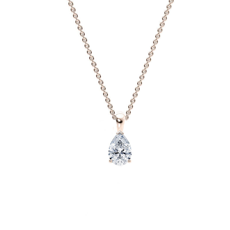Pear Pendant Lab Diamond Necklace 18K Gold