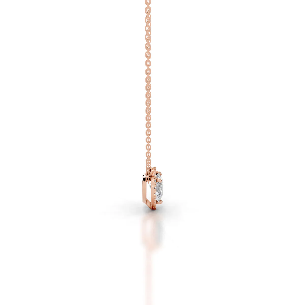 Heart Halo Floating Pendant Lab Diamond Necklace (16 in.) 18K Gold