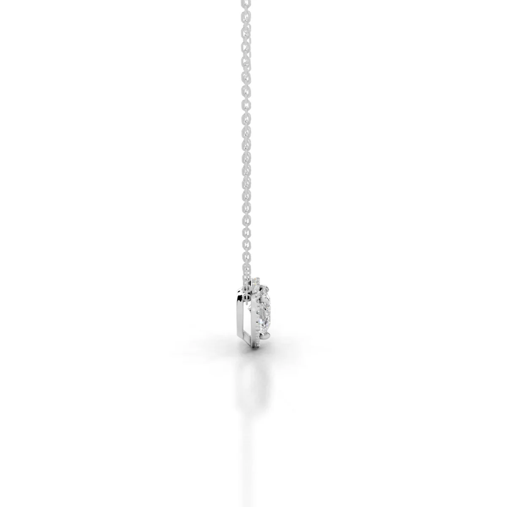 Heart Halo Floating Pendant Lab Diamond Necklace (16 in.) 18K Gold
